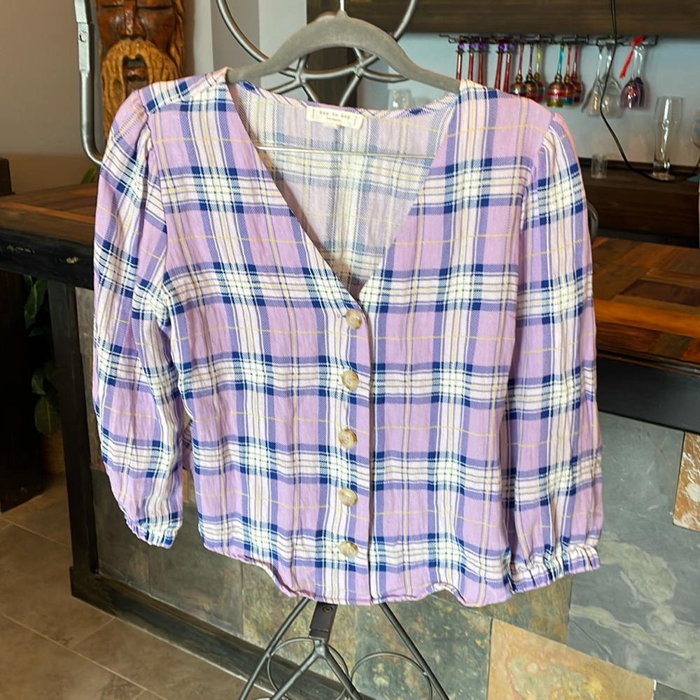 Purple Checked top small